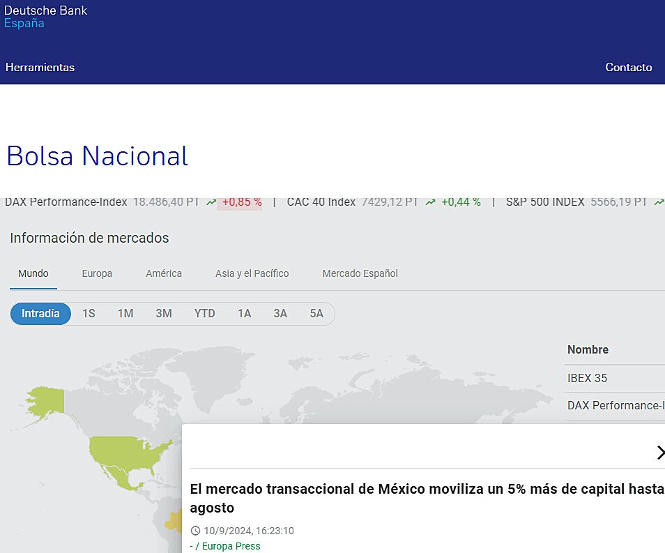 El mercado transaccional de Mxico moviliza un 5% ms de capital hasta agosto